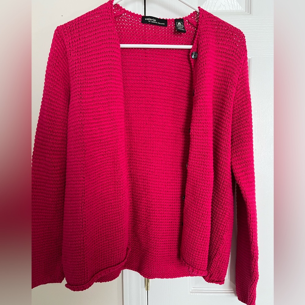 Valerie Stevens Vibrant Pink Cardigan